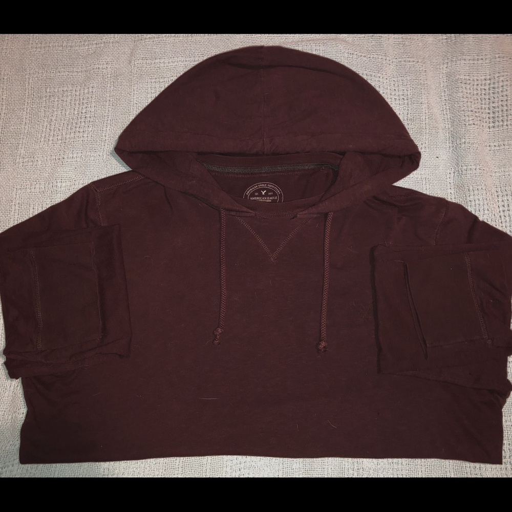American Eagle, maroon, pullover, T-shirt hoodie